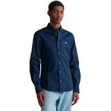 Gantvoor mannen. 3230115 Oxford Slim Fit overhemd wit (S), Casual, Katoen, Klassiek, Lange mouwen