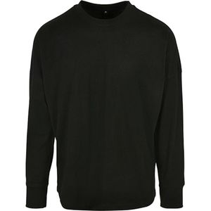 Build your Brand Oversized Cut On Sleeve Longsleeve BY198 - Black - L