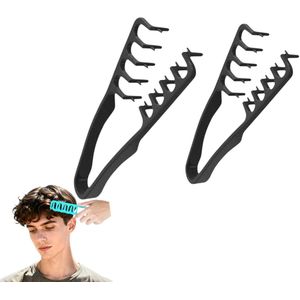 2 Stuks - Hairstyling Kam - Grove Textuur Kam - Geschikt voor Het Stylen van Volumineuze Haarstijlen, Kam voor Ruw Haar - 19x9 cm - zwart - Haarkam - Volumineuze Textuur Styling Kam