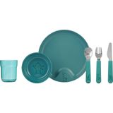 Mepal Mio kinderservies set – 6-delig – Kraamcadeau – Kinderservies – Deep turquoise