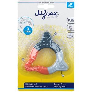 Difrax - Bijtring 3 in 1 - Grijs - 3+ maanden