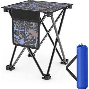 campingstoel kruk draagbare outdoor luie kruk compacte opvouwbare strandstoel backpacken wandelen kamp strand vissen reizen tuin barbecue 4-poots kruk stoelen camouflage blauw