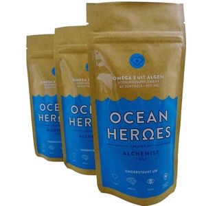 Alchemist1962 Ocean Heroes - Veganistische Omega-3 Algenolie DHA + EPA - 180 Capsules 500 mg