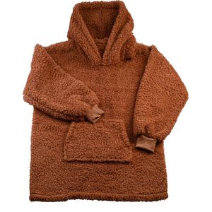Mistral Home - HOODIE - hoodie plaid - teddy - one size - effen kleur - bruin