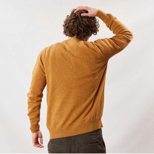 Osborne Knitwear Trui met ronde hals - Sweater heren in Lamswol - Pullover Heren - Gazelle - 4XL
