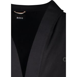 BOSS Iconic French Terry Robe - heren badjas (middeldik) - zwart - Maat: M