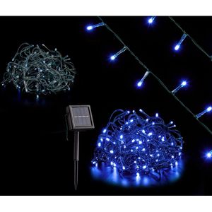 Krist+ Lichtsnoer - solar/zonne-energie - 200 blauwe LEDs - 10 m - feestverlichting/kerstverlichting