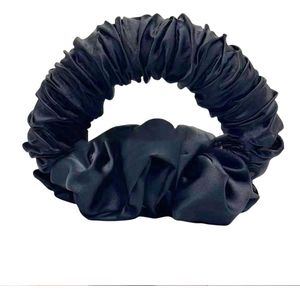 Zijden hittevrije haarcrunchies voor dames - haarelastiekjes - scrunchies - haarelastiekjes voor meisjes - zwart .