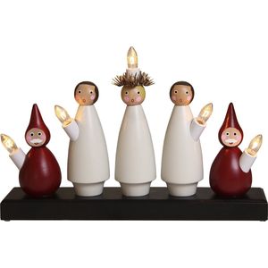 Star Trading sierlamp 'Luciakör', hout, rood-wit