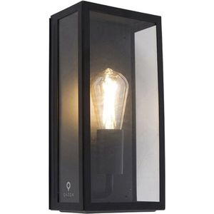 QAZQA rotterdam - Moderne LED Smart Wandlamp incl. wifi voor buiten - 1 lichts - D 10 cm - Zwart - Buitenverlichting