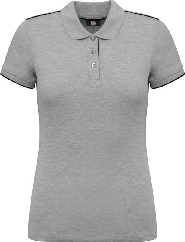 WK. Designed To Work Contrasterende damespolo Day To Day korte mouwen WK271 - Oxford Grey / Black - 3XL