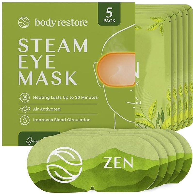 Body Restore - Zen Stoom Oogmaskers - Green Tea - Verwarmd Oogmasker - 5 Stuks