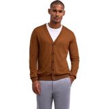 FALKE Basic New Merino Cardigan zacht elegante wol cardigan heren bruin - maat S