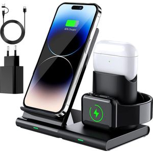 Oplaadstation - Draadloos Oplaadstation - Oplaadstation geschikt voor X - Mobiel, Telefoon, Oortjes en Horloge