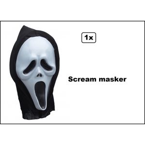 Masker Scream met hoofddoek -Halloween creepy griezel horror festival spookhuis fun Schreeuwmasker