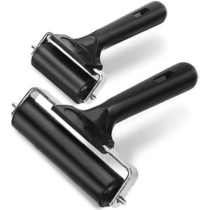 PromoHome Rubber Verfroller Set - 3 Stuks Zwarte Schuimrollers voor Gladde Afwerking