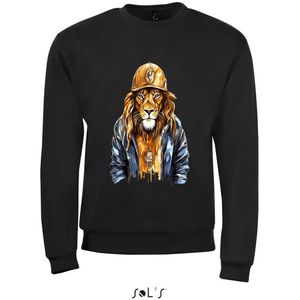Sweatshirt 2-158an06 Leeuw met gouden ketting - xxL