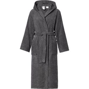 Ladeheid - LA-LA40-225-DG - Badjas - Grafiet - Dames met Capuchon - 100% Biologisch Katoen