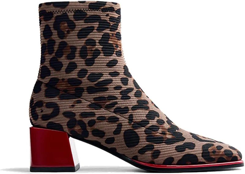 Gioseppo - Inger - Enkellaarsjes - Dierenprint - Blokhak in Lakleer