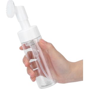 Transparante schuimfles - pomp kop voor bevestiging met silicone borstel - lekvrije fles voor lotion en gezichtsreiniger vullen