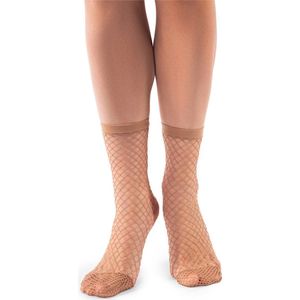 2 pack Annes visnet pantysokken Calzino Rete, one size, beige (visione)