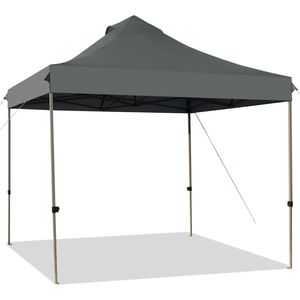 COSTWAY 3 x 3 m paviljoen, vouwpaviljoen, waterdicht, stabiel, winterbestendig, uv-bescherming 50+, in hoogte verstelbaar tuinpaviljoen, partytent met draagtas op wielen, voor tuin, bruiloft, feest