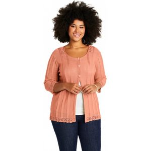 Lang opengewerkt vest met knopen