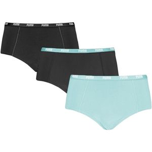 PUMA dames 3P mini boxershorts zwart & blauw