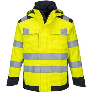 Portwest - Modaflame Rain - Regenjack - Geel/Marine - XXL