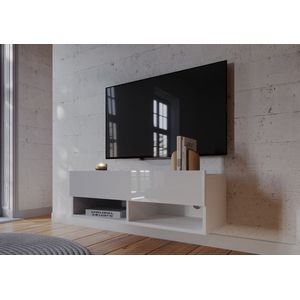 Meubel Square - TV meubel Nivo - Hoogglans Wit - 100cm - Hangend TV Kast