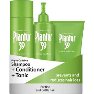 Plantur 39 Cafeïne Shampoo Conditioner en Tonic voorkomt en vermindert haaruitval | Voor fijn broos haar