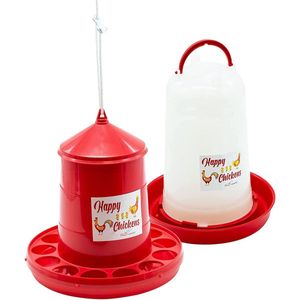 Voederbak en Drinkbak voor Kippen en Pluimvee - 4 kg Voer en 5 L Water - Sterk en Duurzaam Kunststof