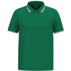 Kariban Gestreepte herenpolo korte mouwen K272 - Kelly Green / White - L