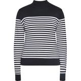 usha - Striped Pullover - Met Knopen - Rollneck - Langemouwen