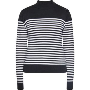usha - Striped Pullover - Met Knopen - Rollneck - Langemouwen