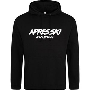 APRES SKI KAN IK WEL Hoodie | Sweater | Capuchon | Trui | Hooded | Print | Zwart | Maat S
