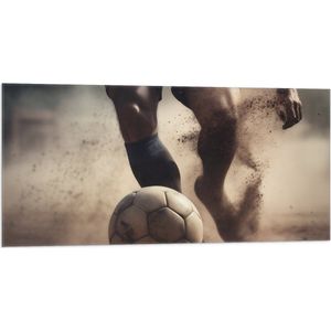 Vlag - Bal - Voetballen - Tenue - Zand - Sport - 100x50 cm Foto op Polyester Vlag