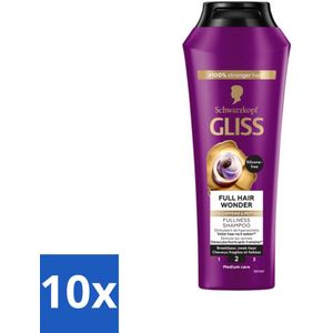 Gliss Shampoo Full Hair Wonder - 250 ml - Bulkverpakking - 10 stuks