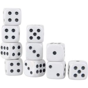 Witte Dobbelstenen Set - 10 Stuks | Dobbelsteen | Dobbelen | Dobbelstenenset Wit  | Yahtzee | Bordspel | Gezelschapsspel | Spelletje | Spelletjes