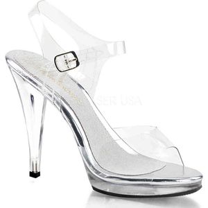 Fabulicious Sandaal met enkelband -38 Shoes- FLAIR-408 Wit/Zilverkleurig