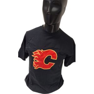 CALCARY FLAMES-T-SHIRT-BLACK-M