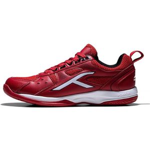 Hundred Raze non-marking professionele badmintonschoenen voor heren | Materiaal: kunstleer | Geschikt voor indoortennis, squash, tafeltennis, basketbal en padel (rood/wit, maat: EU 44, UK 10, US 11)