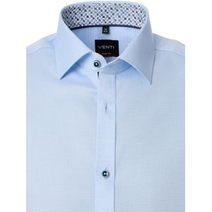 Venti Overhemd Met Puzzelstuk Motief Blauw Body Fit - XL
