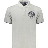 North Sails - Grijze Katoenen Poloshirt - Heren - Gedurfde Print