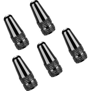 Somstyle 5x Ventieldopjes Fiets - Voor Mountainbikes & Racefietsen - Metaal - Geschikt voor Presta Ventiel - Zwart