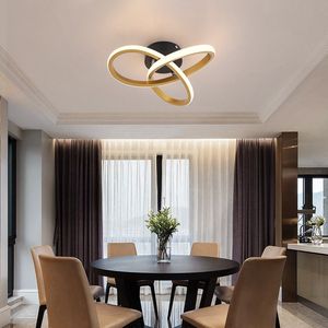 LuxiLamps - Moderne Krullen Lamp - Kroonluchter - Goud - Gangpad of Hal Lamp - LED Verlichting - Plafonniere