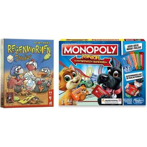 Spellenbundel - 2 Stuks - Regenwormen Junior  & Monopoly Junior Elektronisch Bankieren