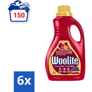 Woolite Wasmiddel Color met Keratine 25 wasbeurten 1,5 liter - Voordeelverpakking - 6 stuks