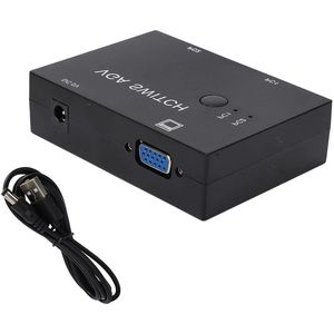 2 in 1 Out VGA Switch Video Sharing Adapter Splitter Amplifier for Computer PC Laptop Desktop Monitor
