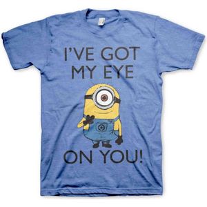 Minions Heren Tshirt -M- I Got My Eye On You Blauw